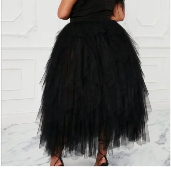 Fashion Nova Black Feathered Tulle Dress - Picture 4 of 9